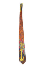 Load image into Gallery viewer, DESERT DESIGN Vintage Silk Jimmy Pike Print Orange Tie-Desert Designs-The Freperie
