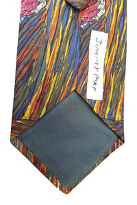 DESERT DESIGN Vintage Silk Jimmy Pike Print Orange Tie-Desert Designs-The Freperie