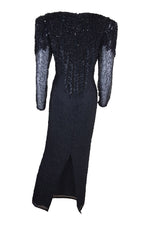 Load image into Gallery viewer, DIANE FREIS Vintage Beaded Black Cocktail Dress (S)-Diane Freis-The Freperie
