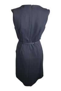 DIANE VON FURSTENBERG Black Twill Nula Shift Dress (6)-Diane Von Furstenberg-The Freperie