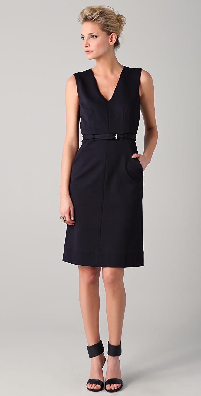 DIANE VON FURSTENBERG Black Twill Nula Shift Dress (6)-Diane Von Furstenberg-The Freperie