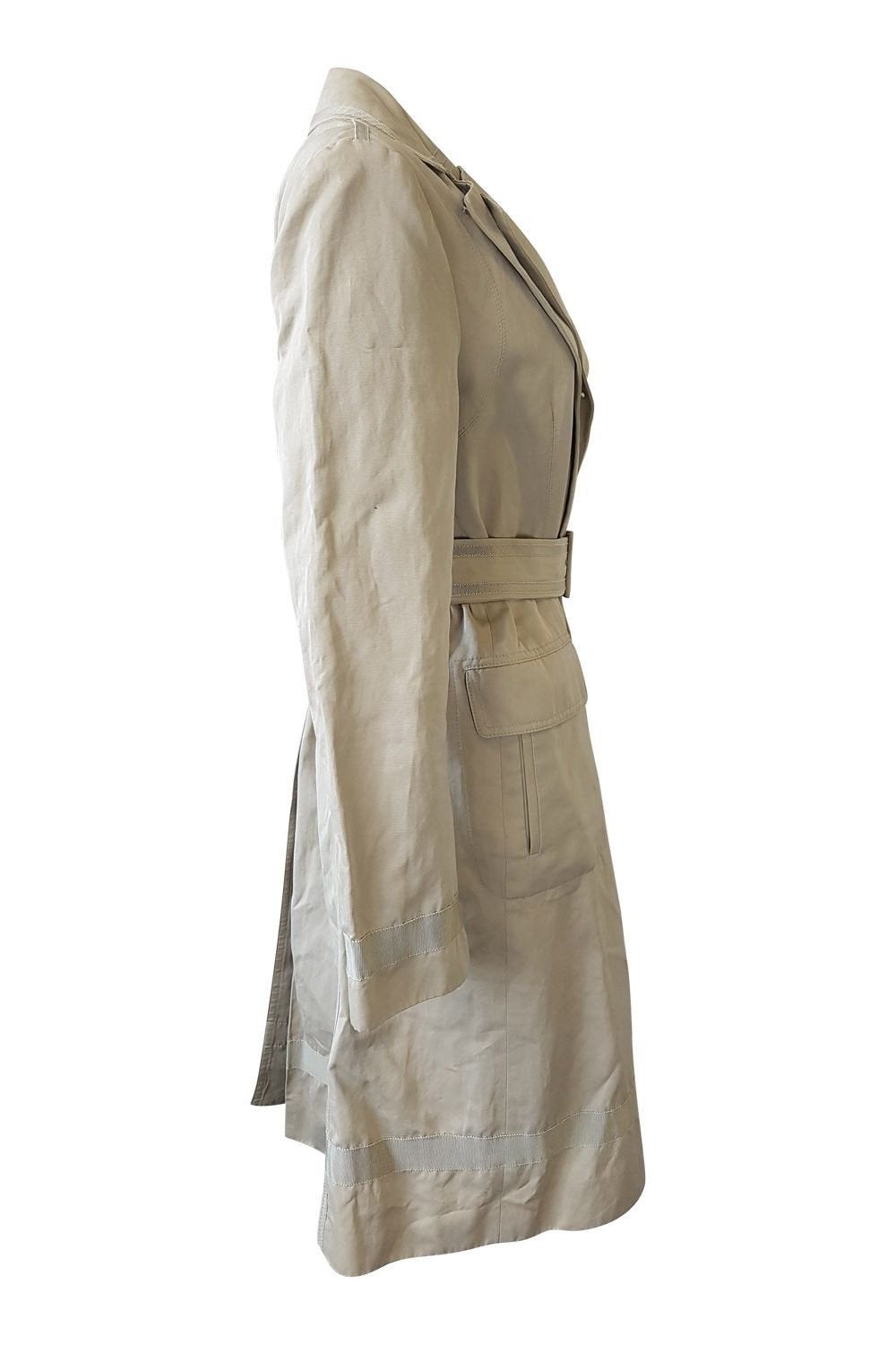 DKNY Cotton Belted Trench Coat (UK 14)-DKNY-The Freperie