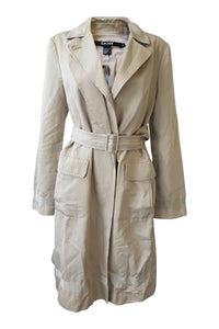 DKNY Cotton Belted Trench Coat (UK 14)-DKNY-The Freperie