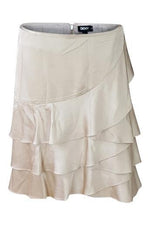 Load image into Gallery viewer, DKNY Gold Layered Ruffled Skirt (UK 12)-DKNY-The Freperie
