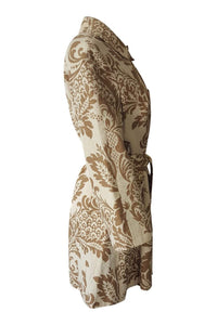 DKNY Linen Blend Floral Print Brown Jacket (UK 8)-DKNY-The Freperie
