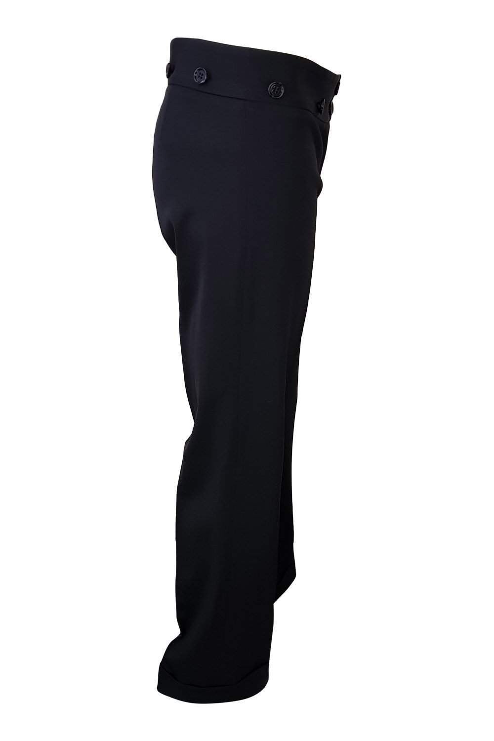 DOLCE & GABBANA Black Tailored Straight Leg Trousers (IT 38)-Dolce & Gabbana-The Freperie