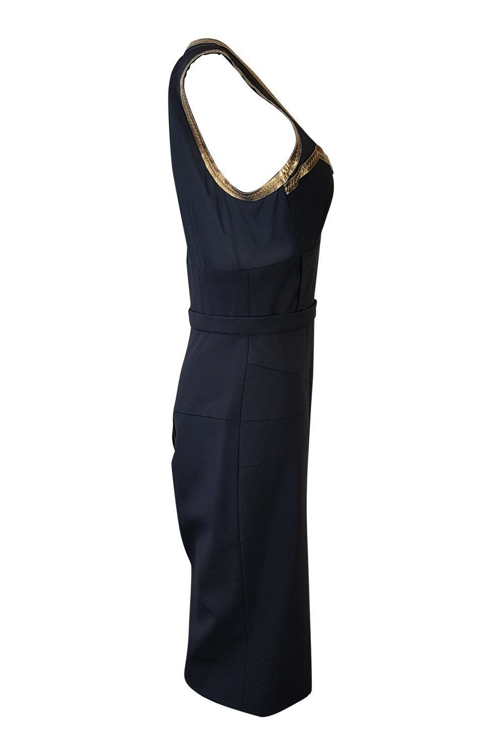 DOLCE & GABBANA Sleeveless Black Shift Dress (UK 8)-Dolce & Gabbana-The Freperie