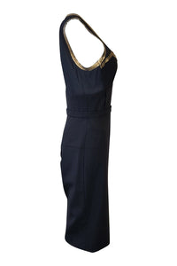 DOLCE & GABBANA Sleeveless Black Shift Dress (UK 8)-Dolce & Gabbana-The Freperie