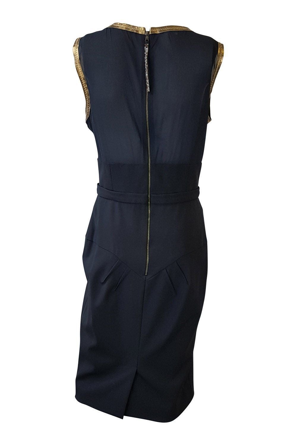 DOLCE & GABBANA Sleeveless Black Shift Dress (UK 8)-Dolce & Gabbana-The Freperie