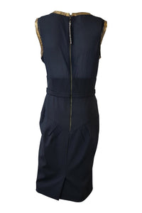 DOLCE & GABBANA Sleeveless Black Shift Dress (UK 8)-Dolce & Gabbana-The Freperie