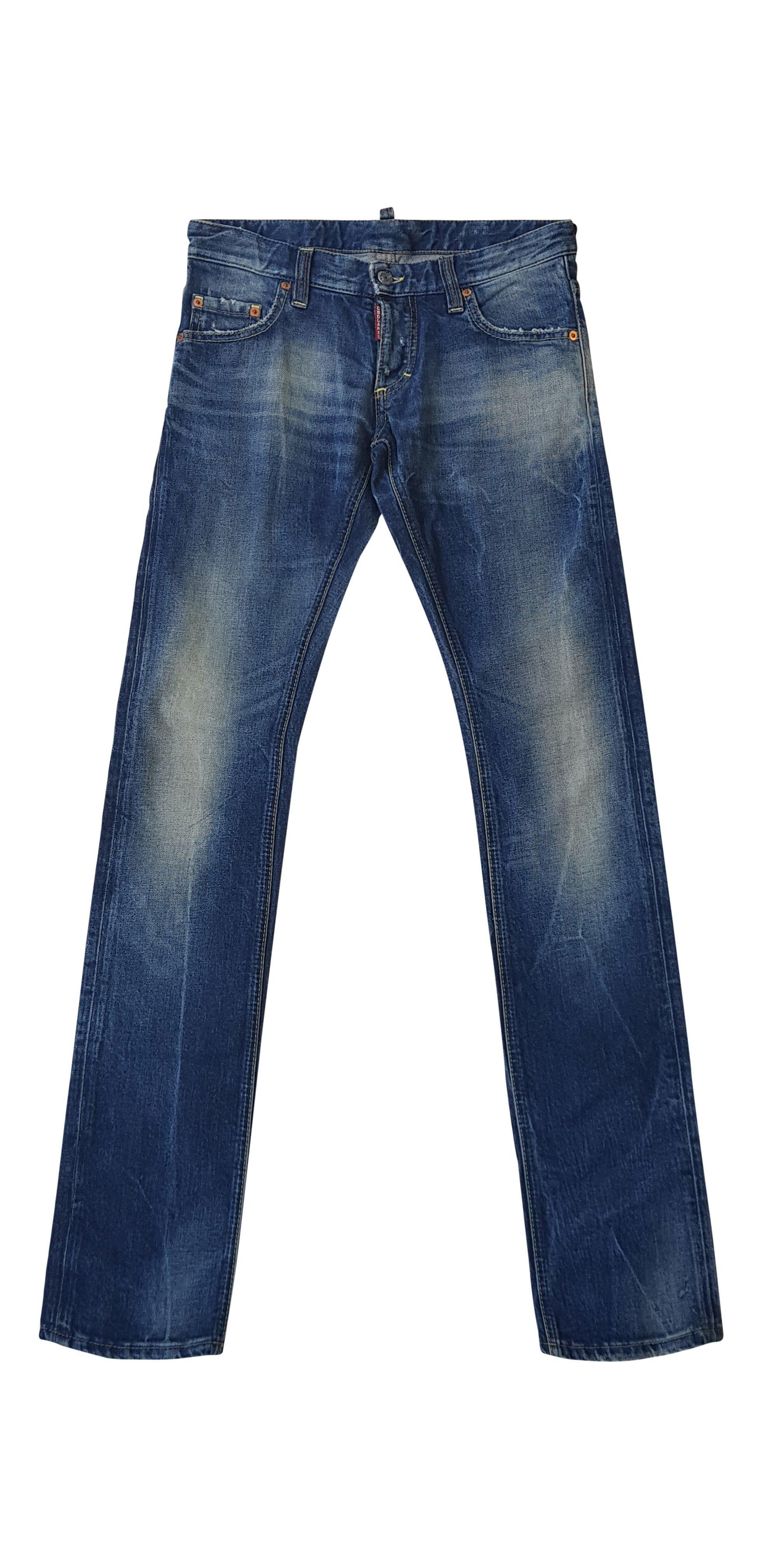 DSQUARED2 Men's Straight leg distressed Skinny Jeans (W32 L36)-DSquared2-The Freperie