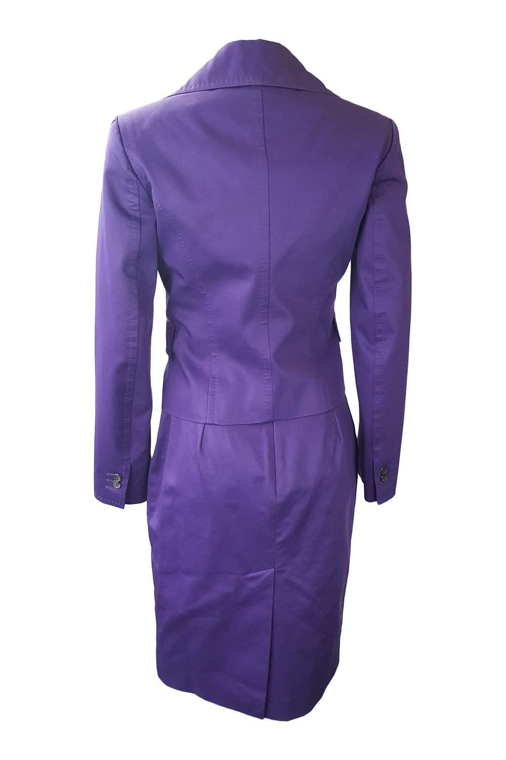 DSQUARED2 Purple Cotton Tailored Two Piece Skirt Suit (42)-DSquared2-The Freperie
