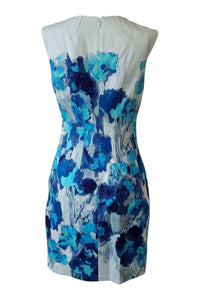 ELIE TAHARI Floral Print Sleeveless Shift Dress (UK 8)-Elie Tahari-The Freperie