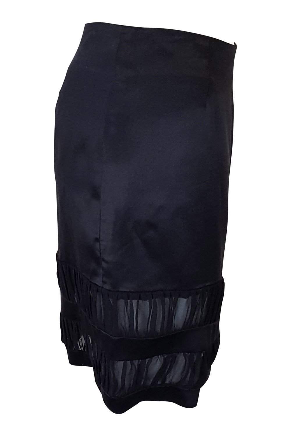 ELOISE ROSE Monaco Black Silk Mini Skirt (36)-Eloise Rose-The Freperie