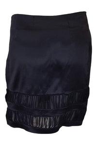 ELOISE ROSE Monaco Black Silk Mini Skirt (36)-Eloise Rose-The Freperie