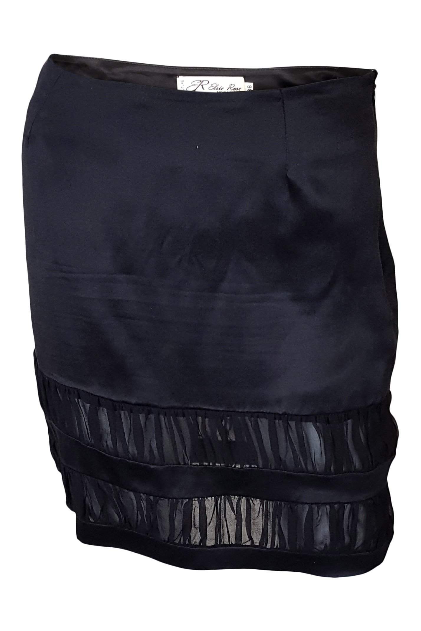ELOISE ROSE Monaco Black Silk Mini Skirt (36)-Eloise Rose-The Freperie