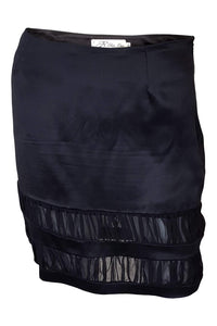 ELOISE ROSE Monaco Black Silk Mini Skirt (36)-Eloise Rose-The Freperie