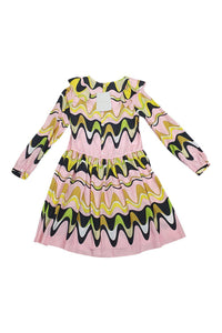EMILIO PUCCI Silk Blend Long Sleeved Twill Dress (10 Years)-The Freperie