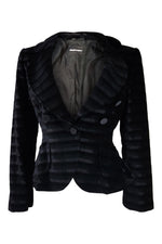 Load image into Gallery viewer, EMPORIO ARMANI Black Self Stripe Cotton Blend Jacket (8)-Emporio Armani-The Freperie
