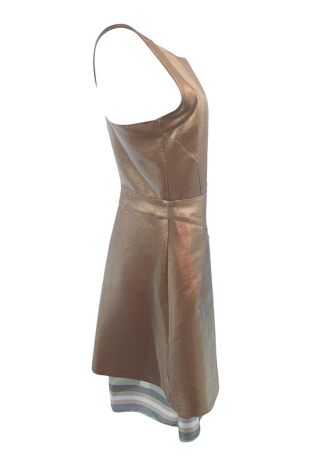 EMPORIO ARMANI Cotton Blend Silk Lined Strapless Mini Dress (IT 40)-Emporio Armani-The Freperie