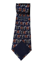 Load image into Gallery viewer, ENRICO FLORIANI Navy Blue Elephant Pattern Silk Tie (61.5&quot;)-Enrico Florani-The Freperie
