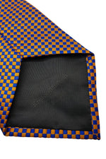 Load image into Gallery viewer, ERMENEGILDO ZEGNA Blue Orange Checked Silk Tie (61&quot;)-Ermenegildo Zegna-The Freperie
