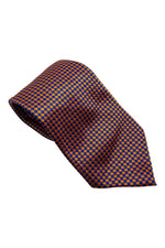 Load image into Gallery viewer, ERMENEGILDO ZEGNA Blue Orange Checked Silk Tie (61&quot;)-Ermenegildo Zegna-The Freperie
