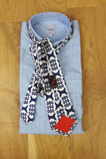 Load image into Gallery viewer, ERRE White and Blue Silk Tie-Erre-The Freperie
