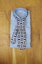 Load image into Gallery viewer, ERRE White and Blue Silk Tie-Erre-The Freperie
