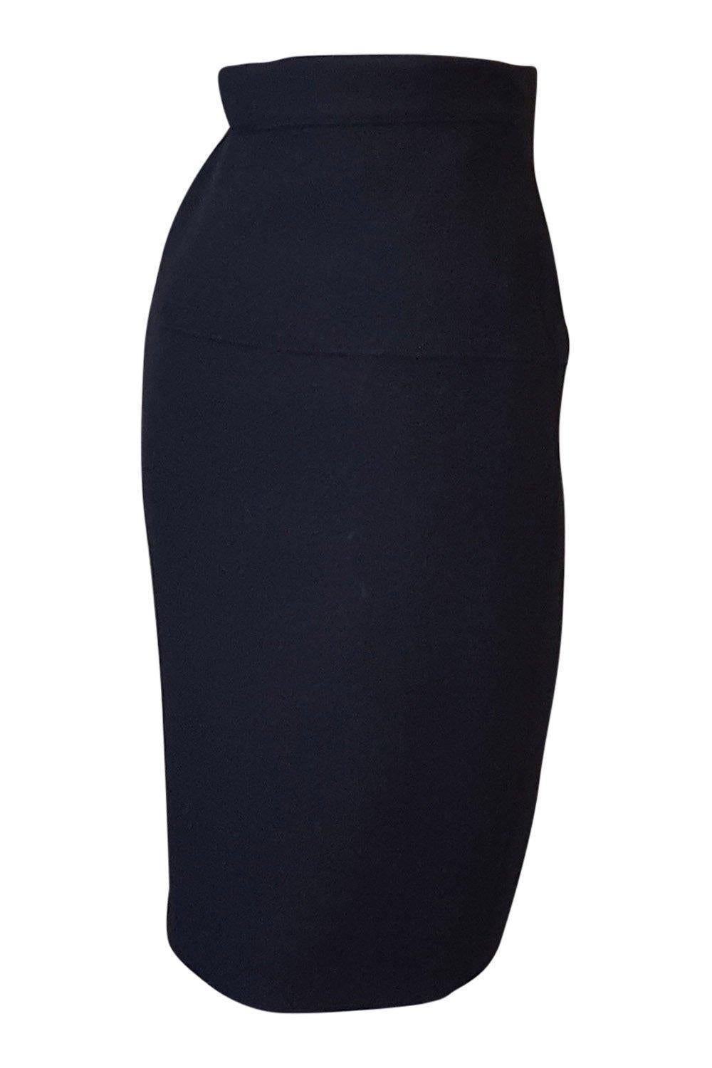 ESCADA Black 100% Wool Kilt Mini Skirt (34)-Escada-The Freperie