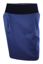 Load image into Gallery viewer, ESCADA Midnight Blue Velvet and Satin Jacket and Skirt Suit (38)-Escada-The Freperie
