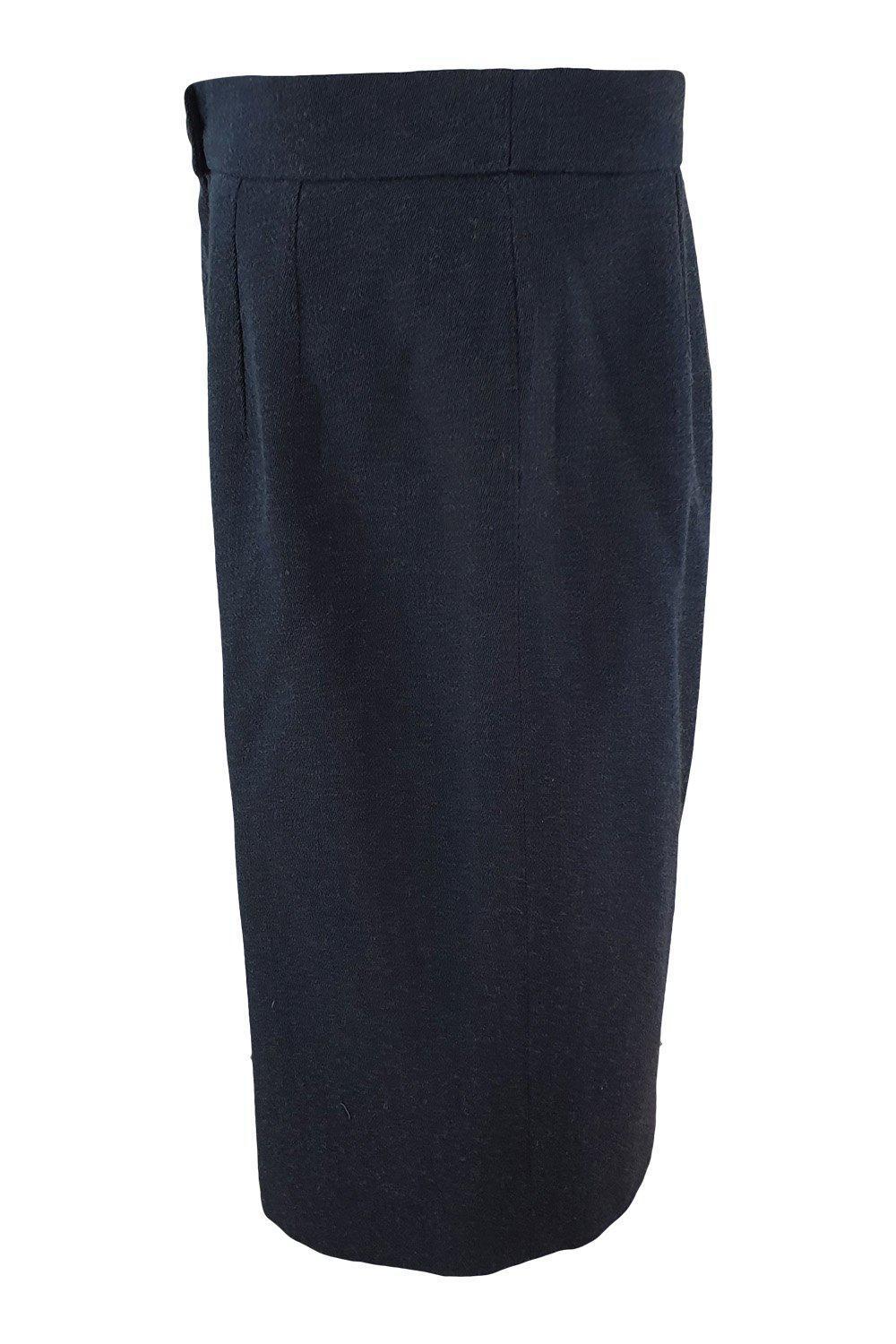 ESCADA Grey Wool Knee Length Pencil Skirt (40)-Escada-The Freperie