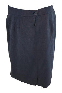 ESCADA Grey Wool Knee Length Pencil Skirt (40)-Escada-The Freperie