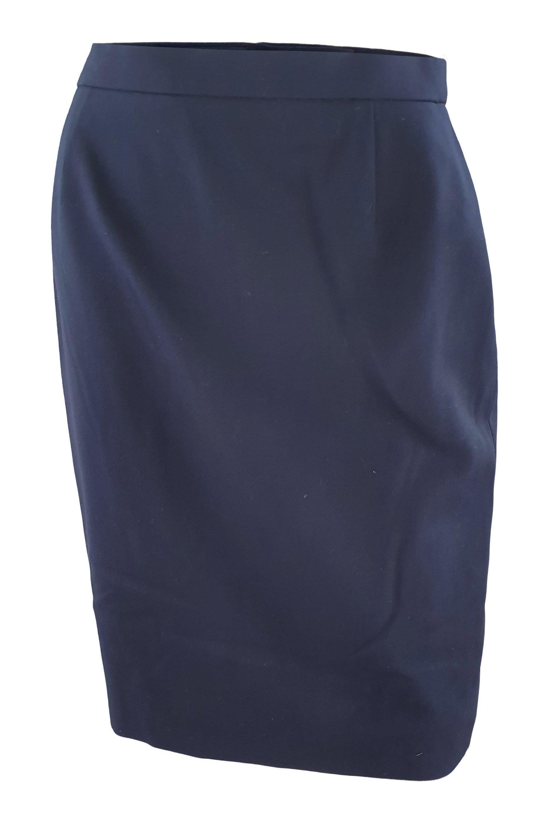 ESCADA Vintage Blue 100% Wool Pencil Skirt (38)-Escada-The Freperie