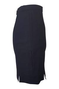 ESCADA Black Wool Mini Skirt (32)-Escada-The Freperie