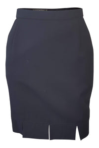ESCADA Black Wool Mini Skirt (32)-Escada-The Freperie