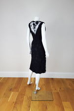 Load image into Gallery viewer, ESTEVEZ Vintage Lace Overlay Black Evening Dress (UK 8)-Estévez-The Freperie
