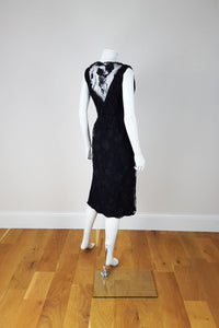 ESTEVEZ Vintage Lace Overlay Black Evening Dress (UK 8)-Estévez-The Freperie