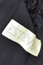 Load image into Gallery viewer, ESTEVEZ Vintage Lace Overlay Black Evening Dress (UK 8)-Estévez-The Freperie
