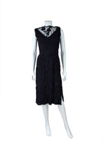 Load image into Gallery viewer, ESTEVEZ Vintage Lace Overlay Black Evening Dress (UK 8)-Estévez-The Freperie
