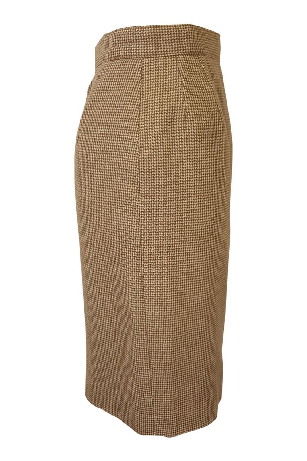 ET VOUS Brown Wool Vintage Mini Skirt (UK 6)-Et Vous-The Freperie