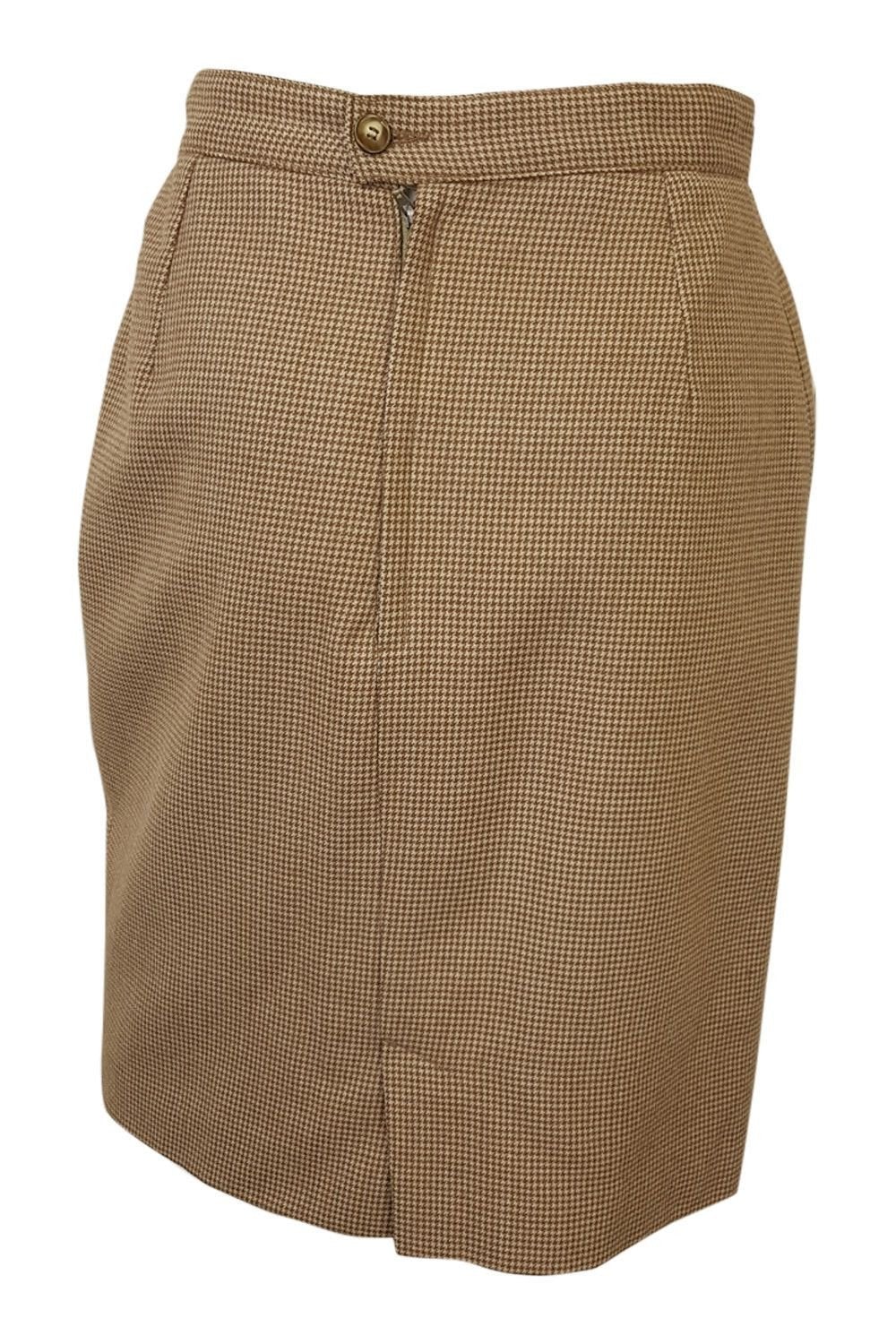 ET VOUS Brown Wool Vintage Mini Skirt (UK 6)-Et Vous-The Freperie