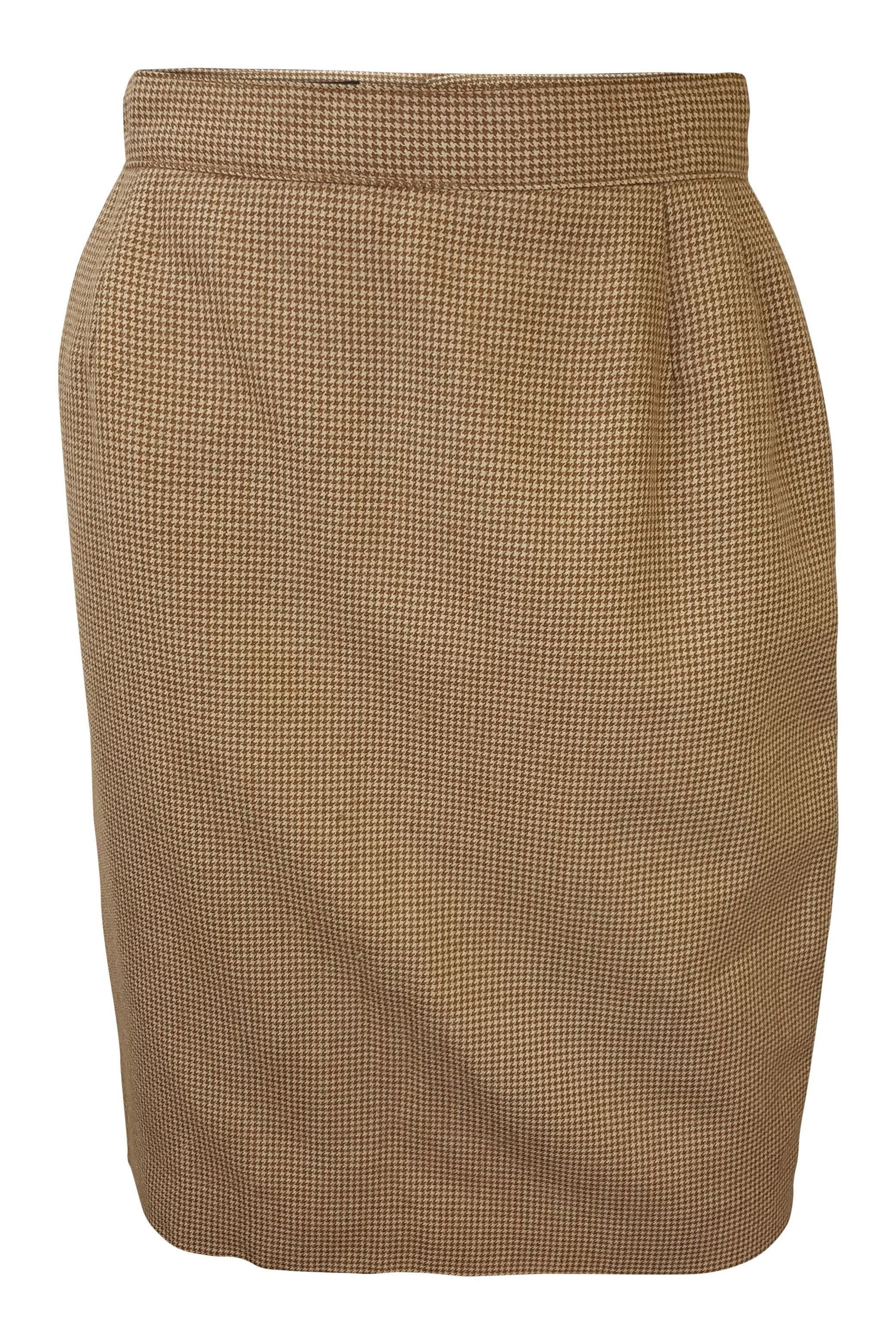 ET VOUS Brown Wool Vintage Mini Skirt (UK 6)-Et Vous-The Freperie