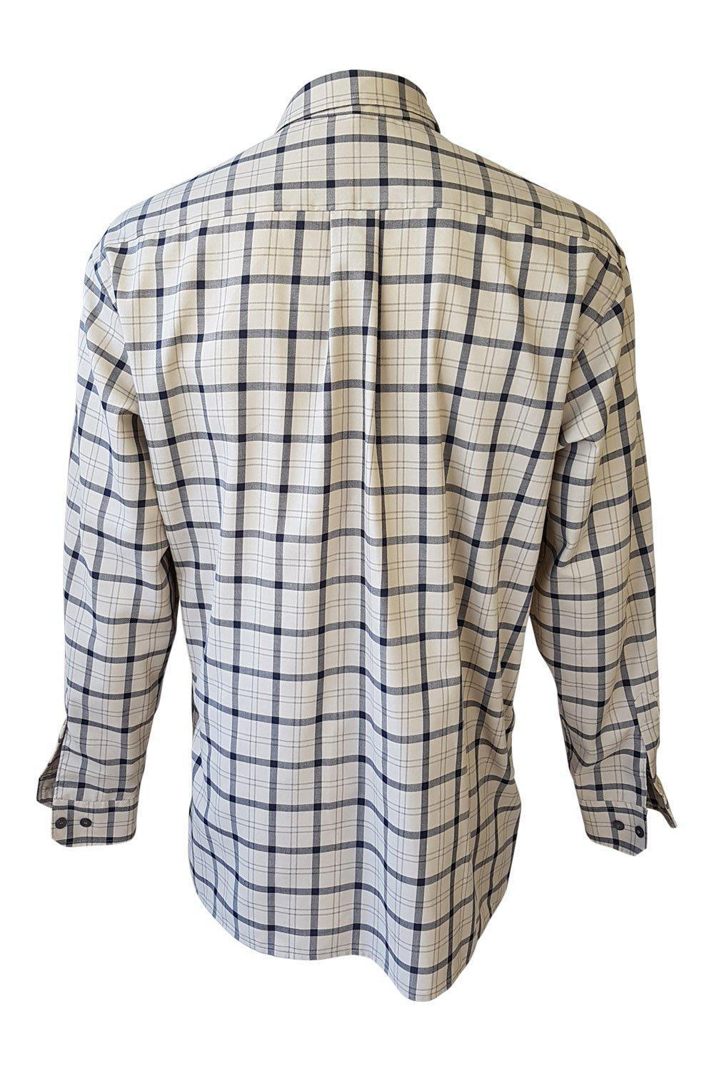 ETERNA Excellent Cream Black Checked Shirt (41/16)-Eterna Excellent-The Freperie