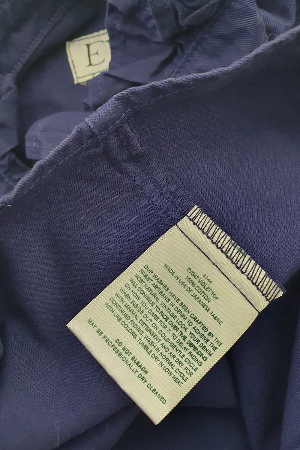 EVE DENIM 100% Cotton Violet Shirt in Navy Blue (XS)-Eve Denim-The Freperie