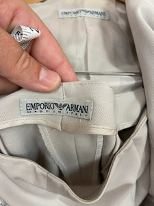 Emporio Armani Stone/Grey Wool Trouser Suit UK 12 | US 8 | IT 44-The Freperie