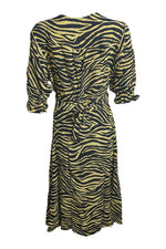 Load image into Gallery viewer, FAITHFULL THE BRAND Amaia Zebra Yellow Rafa Midi Dress (AU 8 | US 4 | UK 4)-The Freperie
