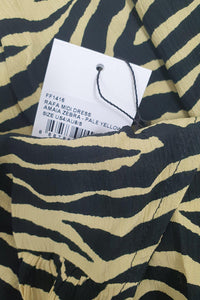 FAITHFULL THE BRAND Amaia Zebra Yellow Rafa Midi Dress (AU 8 | US 4 | UK 4)-The Freperie