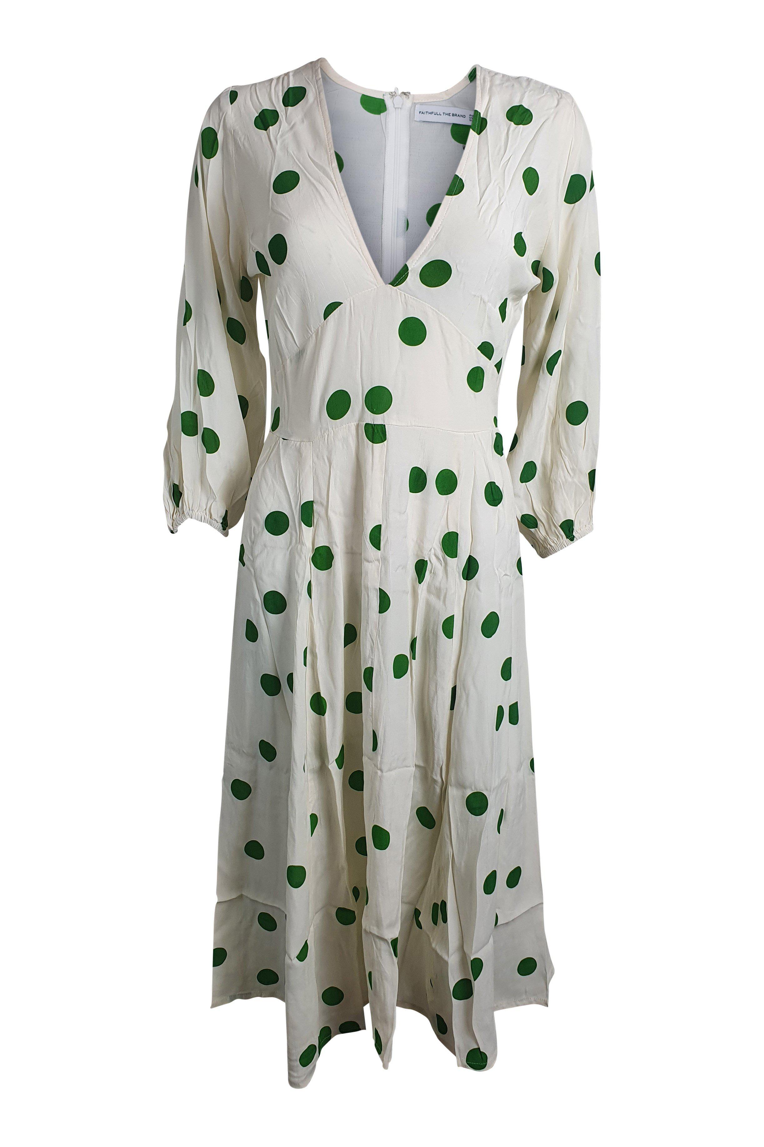 FAITHFULL THE BRAND Marine Midi Lolita Dot Midi Dress (AU 8 | US 4 | U The Freperie FAITHFULL THE BRAND Marine Midi Lolita Dot Midi Dress (AU 8 | US 4 | U The Freperie