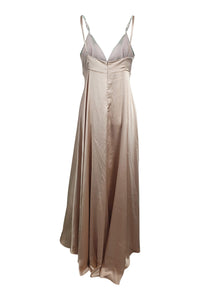 FAME AND PARTNERS Champagne Strappy Maxi Dress (US 10 | AU 14)-Fame and Partners-The Freperie